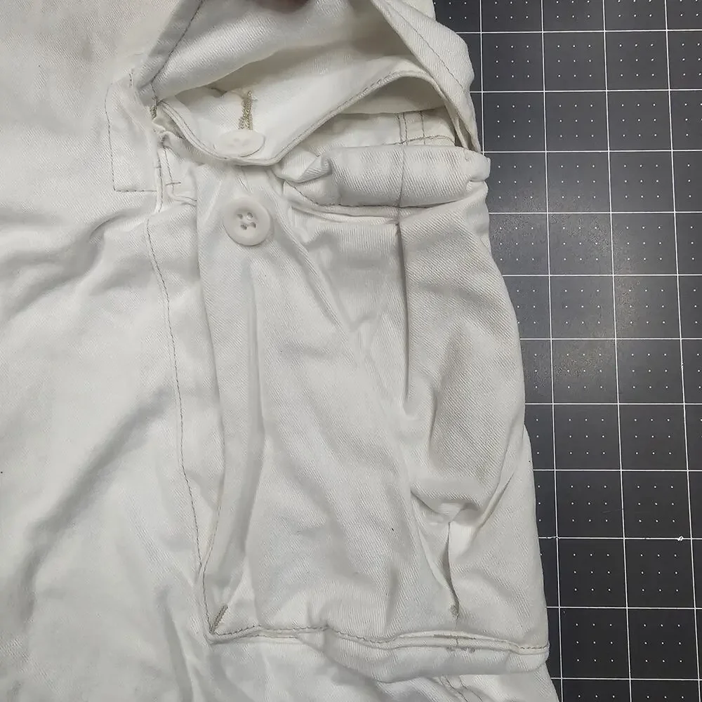 Polo Ralph Lauren Cargo Shorts 36x10 White Utility Streetwear Y2K Loose Wideleg
